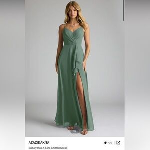 Azazie Akita dress in Eucalyptus